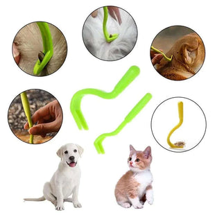 2PCS Pets Tick Removal Tool Dual Teeth Tick Twistered Cats Dogs Cleaning Supplies Mites Twist Hook Remover Hook Pet Supplies - Sweet Home Online Store