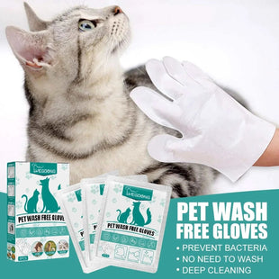 6pcs Pet Disposable Cleaning Gloves Wash Free Cats Dogs SPA Bath Supplies Massage Grooming Eye Wipe Gloves for Dogs & Cats - Sweet Home Online Store