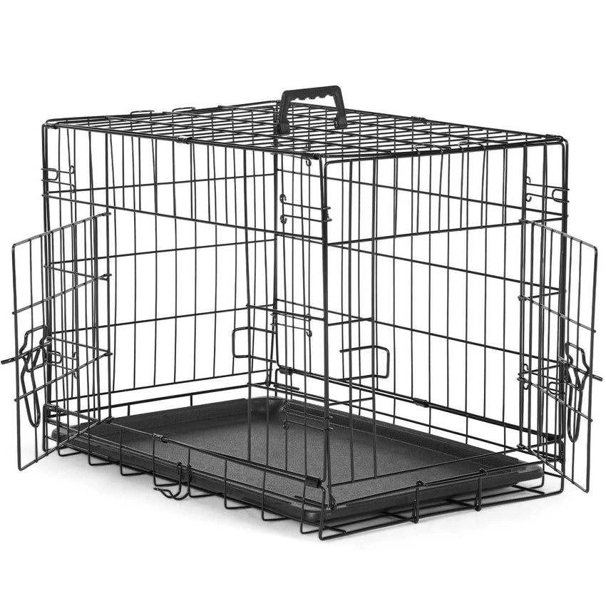 JHK Double Door Folding Metal Wire Dog Cage