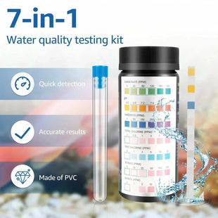 Aquarium Test Kit - 100Pcs 7 in 1 Water Quality Test Strips