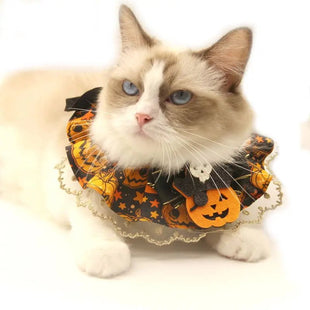 Creative Halloween Lace Cat Collar with Adjustable Bib Scarf - Sweet Home Online Store