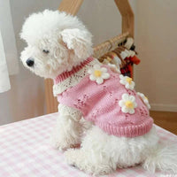 Floral Bliss Dog Sweater: Cozy Knits for Small to Medium Dogs - Sweet Home Online Store