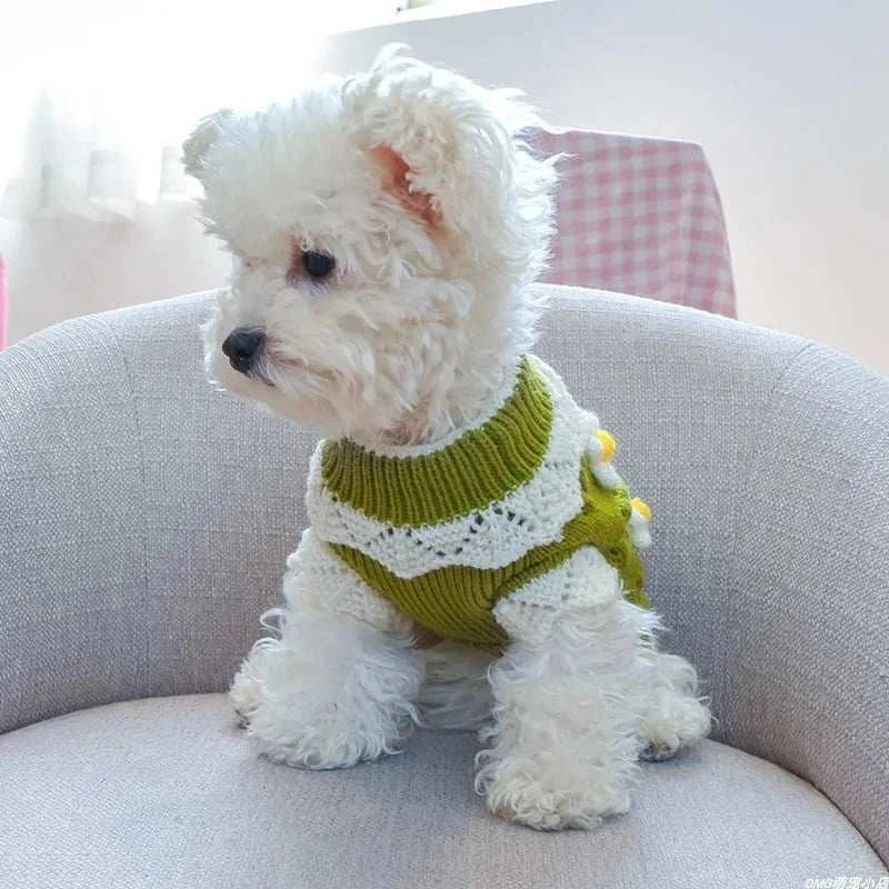 Floral Bliss Dog Sweater: Cozy Knits for Small to Medium Dogs - Sweet Home Online Store