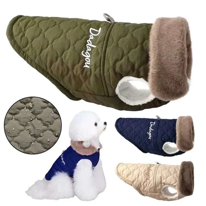 Winter Vest for Dogs - Warm Pet Coat with Big Fur Collar - Sweet Home Online Store