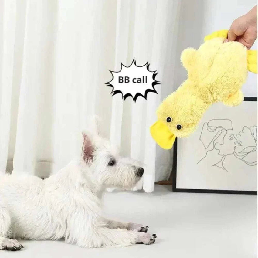 plush dog toys for aggressive chewers Yellow Soothing Duck Dog Toy - for Aggressive Cheers - Cute No Stuff Chewing Pet Supplies - for Puppies - Sweet Home Online Store